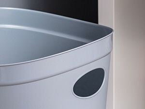 Addis 50L Roll Top Plastic Waste Bin - Metallic Charcoal